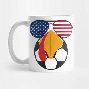 American Turkey Soccer Funny Thanksgiving and Supporting. Mug